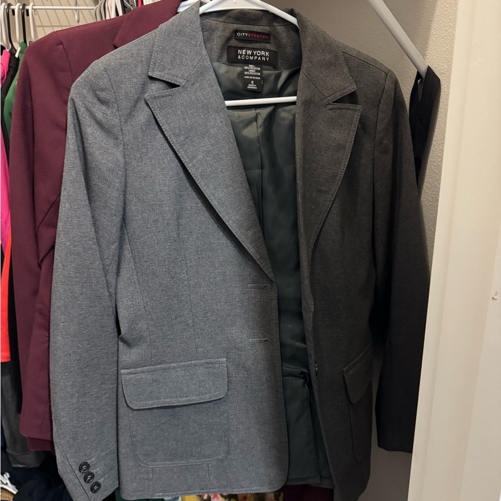New York & Company Gray Women's Blazer